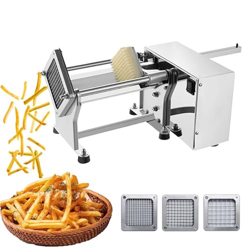 YXFAZPP Kommerzieller elektrischer Kartoffelschneider. Pommes Frites Maker – Edelstahlgehäuse + EIN-klick-Schalter + 200–300 kg/h. Elektrische Streifenschneidemaschine mit von YXFAZPP