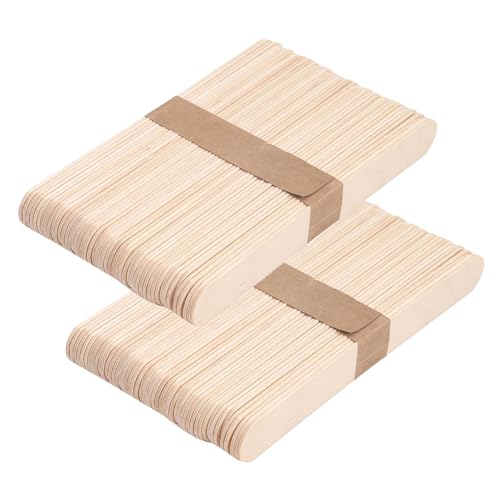 YXHZVON 100 Stück Eisstiele Holz, Eisstäbchen Holzstäbchen, Holzstäbchen zum Basteln, Eisstiele Holz Holzstäbchen, Bastelstäbchen Holz, Holzspachtel DIY Handwerk (114 x 15 mm) von YXHZVON