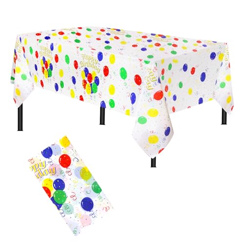 YXHZVON Party Geburtstag Tischdecke,Geburtstag Party Tischdekoration Bunt Tischdecke, Kindergeburtsta Gstischdecke für Kinder Jungen Mädchen（137 x 274 cm von YXHZVON