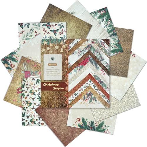 YXJDWEI 48 Blatt Scrapbooking Papier 6 Zoll Gemustertes Dekorpapier Bastelpapier mit Vintage Design für DIY Handwerk Foto Hintergrund Deko (PA2057) von YXJDWEI