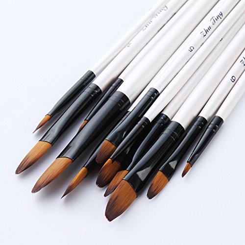 YXQSED-12 Künstlerpinsel,Premium Nylon Pinsel für Aquarell, Acryl & Ölgemälde usw. Perfektes Pinsel Set für Anfänger, Kinder, Künstler und Gemälde Liebhaber (Filbert Paintbrush) von YXQSED