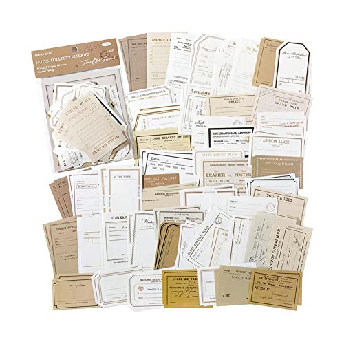 100PCS Vintage Ledger Material Dekorative Aufkleber Haftnotizen Material Buch Papier Präambel Nette Clipping Rückruf von YXRRVING