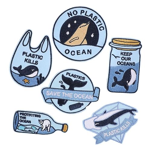 2023 Neue Cartoon Stickerei Mark Marine Tier Patch zur Umwelt Selbstklebend Patch Stickerei Kleidung von YXRRVING
