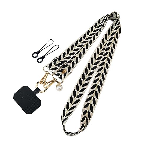 YXRRVING Einstellbare Lange Crossbody Handy Lanyard Breite Gurt Lanyard Tuch Ornamente Perle frauen Hängen S0K0 Nackenband Seil von YXRRVING