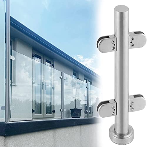 Glasgeländer Glasklemmen Extra Hoch Glas-Klemme Balustrade Geländerpfosten, Terrasse Glaszaunpaneele Pfosten/ Geländerpfosten, Für Flure Dachboden Treppe Garage Treppe ( Color : Mid Post , Size : 50cm von YXXSDP