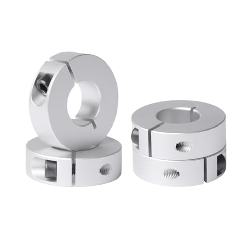 4 Stück Klemm-Wellenmanschetten, Aluminium-Wellensicherungsmanschetten mit Stellschraube, 1 Stück geteilte Wellenanschlagmanschetten(30mm) von YXYFA