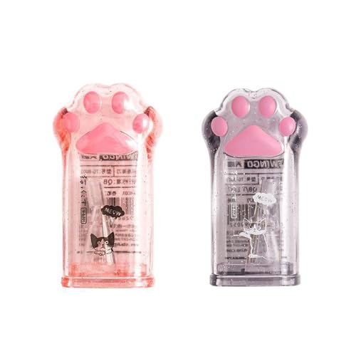 2 Stück Niedliche Katzenklaue Bleistiftspitzer Kawaii Manueller Bleistiftspitzer Kinder Katze Kralle Bleistiftspitzer Schreibwaren mit Abdeckung geeignet für Büro Zuhause Schulbedarf Rosa und Grau von YYAOGAGNG