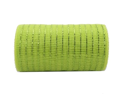 15,2 cm x 9,1 m (10 Yards) – YYCRAFT Metallisches Poly-Mesh-Band (Limette) von YYCRAFT