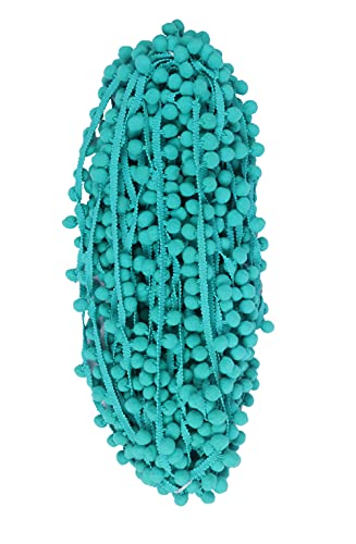 YCRAFT 1 Rolle 8,5 m Ball Fransen 3,8 cm breit Pom Pom Trim Band Nähen Blaugrün von YYCRAFT