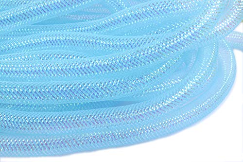 YYCRAF 1 Rolle 20 Meter solides Netz-Rohr Deco Flex für Kränze, Cyberlox CRIN Crafts, 16 mm (5/8 Zoll) (Shinny Aqua) von YYCRAFT