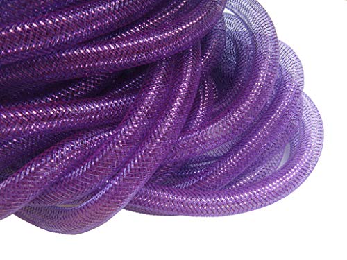 YYCRAF 1 Rolle 20 Yards Solid Mesh Tube Deco Flex für Kränze Cyberlox CRIN Crafts 16 mm (5/8 Zoll) (lila) von YYCRAFT