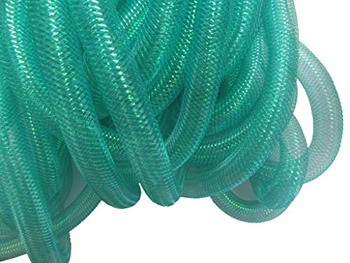 YYCRAF 1 Rolle 20 Yards Solid Mesh Tube Deco Flex für Kränze Cyberlox CRIN Crafts 16 mm 5/8 Zoll 16mm blaugrün von YYCRAFT