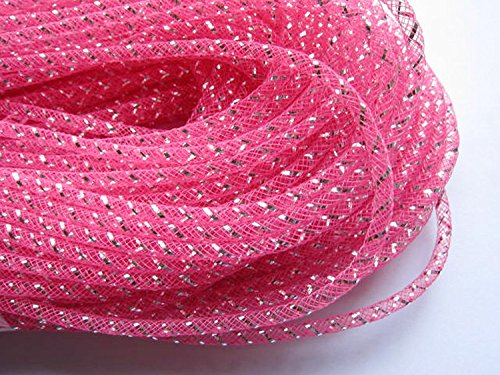 YYCRAF 1 Rolle 45,7 m, solides Netzrohr, Deko-Flex für Kränze, Cyberlox CRIN Basteln, 4 mm, Hot Pink von YYCRAFT