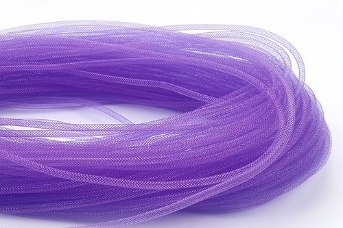 YYCRAF 22 Meter Solid Mesh Tube Deco Flex für Kränze Cyberlox Crin Crafts 4 mm, violett, 4 mm von YYCRAFT