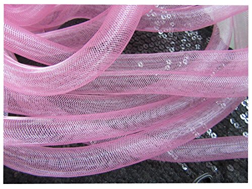 YYCRAF 9 Meter Netzschlauch, einfarbig, für Kränze, Cyberlox, Bastelarbeiten, 16 mm (5/8 Zoll), Nylon, Solid Pink, 16 mm von YYCRAFT