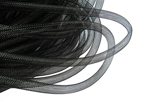 YYCRAFT 1 Rolle 0,9 m massives Netz Tube Deco Flex für Kränze Cyberlox CRIN Crafts 8 mm (keine Folie) 8mm schwarz von YYCRAFT