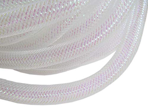 YYCRAFT 1 Rolle 20 Yards Solid Mesh Tube Deco Flex für Kränze Cyberlox CRIN Crafts 16 mm (Shinny White) von YYCRAFT