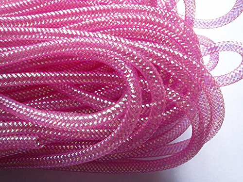 YYCRAFT 13,5 m Gaze-Schlauch für Deko, Kränze, Cyberlox Crin Crafts 8 mm, Nylon, rose pink, 8 mm von YYCRAFT