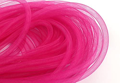 YYCRAFT 22 Meter massives Netzrohr Deco Flex für Kränze, Cyberlox CRIN Basteln, 8 mm (ohne Folie), Hot Pink von YYCRAFT