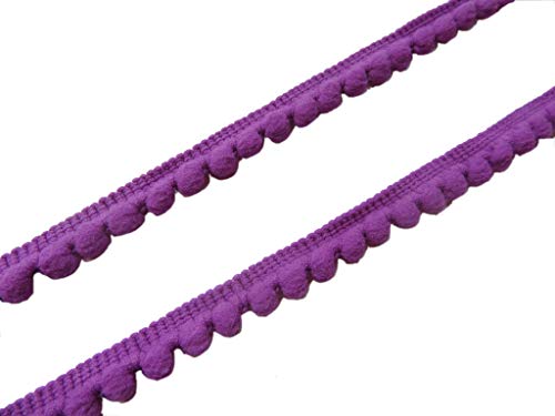 YYCRAFT 9,1 m breit, kleine Pompon-Ball-Fransenborte, zum Selbermachen, Nähzubehör für Zuhause, Vorhang, Kleidung, Kissen, Dekoration (Pompon-Größe 5 mm) (lila) von YYCRAFT