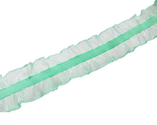 YYCRAFT 9,1 m elastischer Spitzenbesatz, doppelte Rüschen, Organza-Bordüre für DIY-Stirnband, Kleidung, Nähen, Verzierung (mintgrün, Breite: 2,5 cm) von YYCRAFT