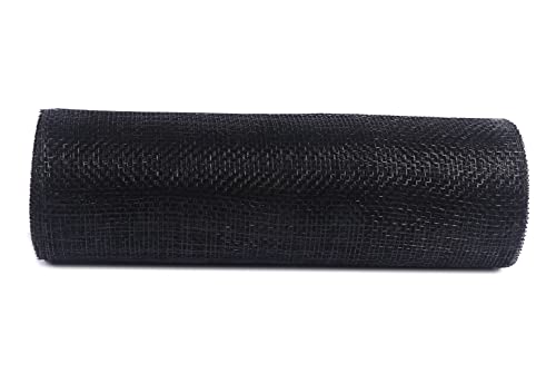 YYCRAFT Dekoband, 25,4 cm x 9,1 m (9,1 Yard), Poly-Mesh-Band (schwarz, keine metallische Folie) von YYCRAFT