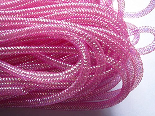 YYCRAFT Eine Rolle, 22,7 m, solides Netzrohr, Deko-Flex, für Kränze, Cyberlox CRIN-Bastelarbeiten, 8 mm, Rosa von YYCRAFT