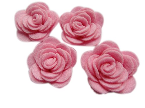 YYCRAFT Filz-Rosen, 3,8 cm, 4D-Blumen-Applikation, 20 Stück rose von YYCRAFT