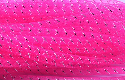 YYCRAFT Flexibles Drahtgeflechtband, 8 mm x 13,7 m, Pink / Silber von YYCRAFT