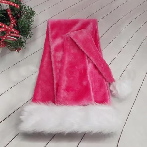 YYCRAFT Lange Weihnachtsmannmütze, 152 cm, Deluxe-Weihnachtsmütze für Erwachsene, Unisex, Neujahr, festliche Party, Weihnachtsbedarf, Babble Pink von YYCRAFT