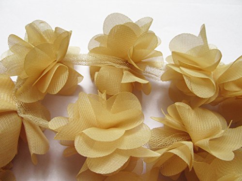 YYCRAFT Spitzenband, Chiffon, Blumen-Design, 5 cm, Hellbraun YYCRAFT Spitzenband, Chiffon, Blumen-Design, 5 cm, Hellbraun von YYCRAFT