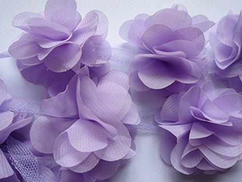 YYCRAFT Spitzenband, Chiffon, Blumen-Design, 5 cm von YYCRAFT