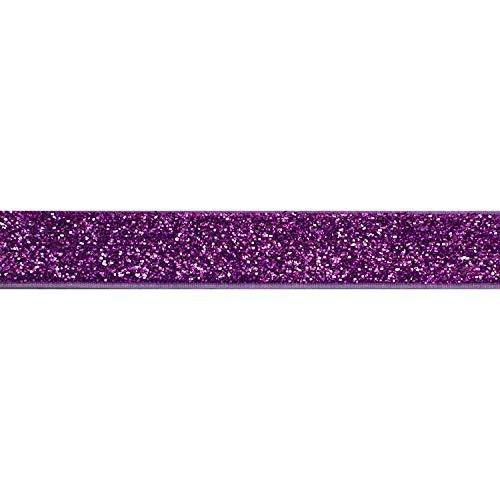 YYCRAFT elastisches Glitzer-Band für Haarbänder, 4,5 m, violett, 1,6 cm (5/8 Zoll) von YYCRAFT