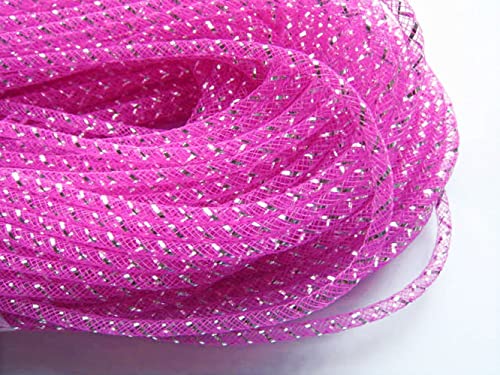 Yycraft 1 Rolle 45,7 m solides Netz-Rohr, Deko-Flex, für Kränze, Cyberlox CRIN Basteln, 4 mm (fuchsia) von YYCRAFT