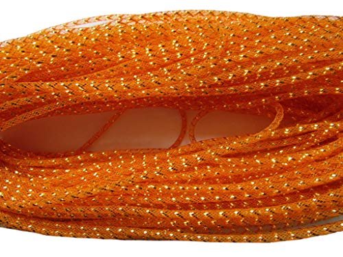 Yycraft 1 Rolle 45,7 m solides Netz-Rohr, Deko-Flex, für Kränze, Cyberlox CRIN Basteln, 4 mm (orange) von YYCRAFT