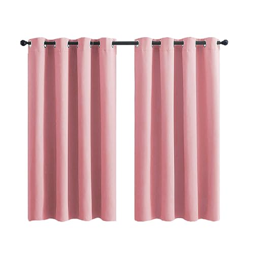 YYDSWTW Vorhang Blackout Curtain Thermovorhang WäRmeschutzvorhang VerdunklungsvorhäNge VorhäNge Mit öSen Thermovorhang KäLteschutz Abdunkelnde VorhäNge Rosa 2 Stück-132 * 183cm von YYDSWTW