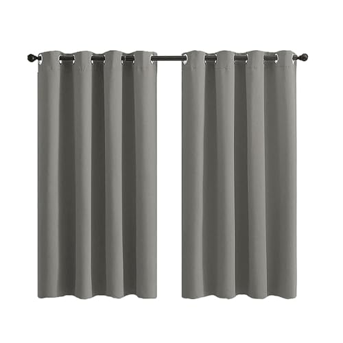 YYDSWTW Vorhang Gardinen Kurz Curtains Living Room Gardinen Blickdicht Gardinen Wohnzimmer Gardinen öSen Gardinen Thermovorhang Thermovorhang Hitzeschutz Graugrün 2 Stück-140 * 175cm von YYDSWTW