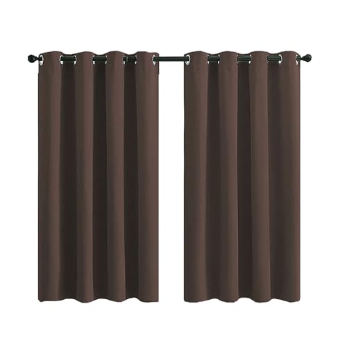 YYDSWTW Vorhang Gardinen Kurz Curtains Living Room Gardinen Blickdicht Gardinen Wohnzimmer Gardinen öSen Gardinen Thermovorhang Thermovorhang Hitzeschutz braun 2 Stück-132 * 183cm von YYDSWTW