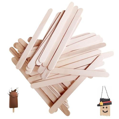 200 Stück Eisstiele Holz Holzstäbchen Eisstäbchen holzspatel Stäbchen Holz zum Eiscreme Bastelhölzer DIY Kunst Lutscher Handwerk von YYGMSS