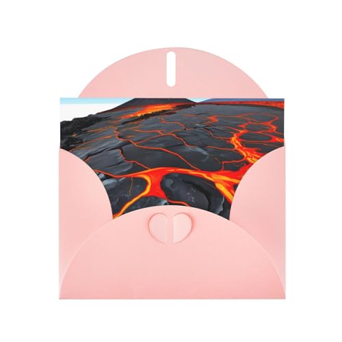 Pink YYHHAOFA Lava After Eruption Prints Grußkarte – hochwertiges Perlglanz-Papier mit doppelseitigem Perlen-Effekt und funkelndem Design von YYHHAOFA