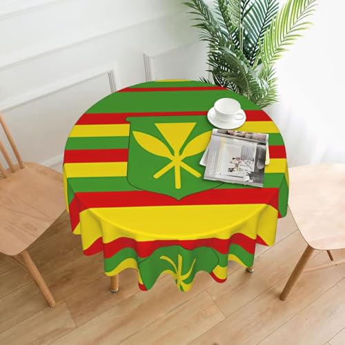 YYHHAOFA Runde dekorative Tischdecke mit Hawaii-Flagge, 152,4 cm: warm und weich, waschbar und wiederverwendbar von YYHHAOFA