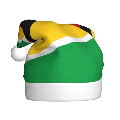 YYHHAOFA Weihnachtsmütze für Erwachsene – hochwertiger Hut für Weihnachten, Halloween und Neujahrspartys, Flagge von Guyana von YYHHAOFA