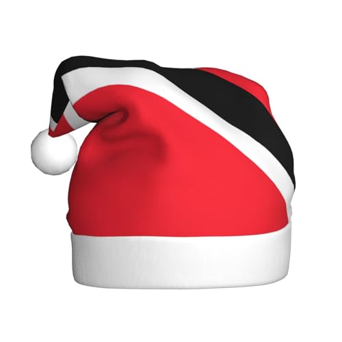 YYHHAOFA Weihnachtsmütze für Erwachsene – hochwertiger Hut für Weihnachten, Halloween und Neujahrspartys, Flagge von Trinidad und Tobago Stempel von YYHHAOFA