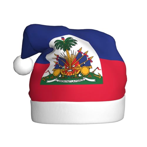 YYHHAOFA Weihnachtsmütze für Erwachsene – hochwertiger Hut für Weihnachten, Halloween und Neujahrspartys, Haitianische Flagge von YYHHAOFA