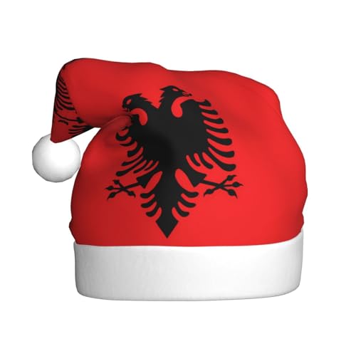 YYHHAOFA Weihnachtsmütze für Erwachsene – hochwertiger Hut für Weihnachten, Halloween und Neujahrspartys, albanische Flagge von YYHHAOFA