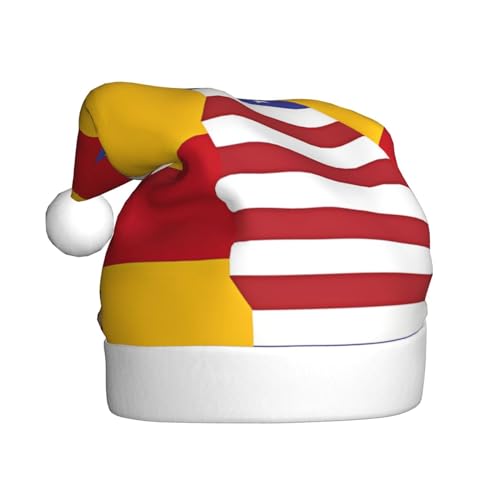 YYHHAOFA Weihnachtsmütze mit amerikanischer Spanien-Flagge, festliches Ornament, Weihnachts-Halloween-Accessoire für Feiertagsfeiern von YYHHAOFA