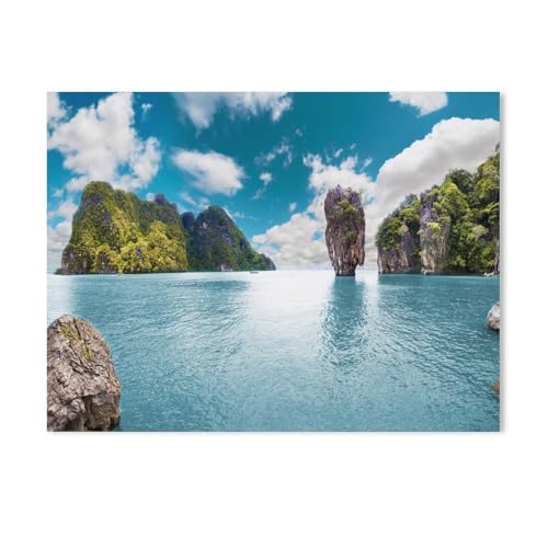 YYHMKBYY 5D-Diamant-Malset für Erwachsene，Traum-Strand in Thailand in der malerischen Bucht ，Stickerei ​Arts Craft Full Round Diamond（40x40cm）-A97 von YYHMKBYY