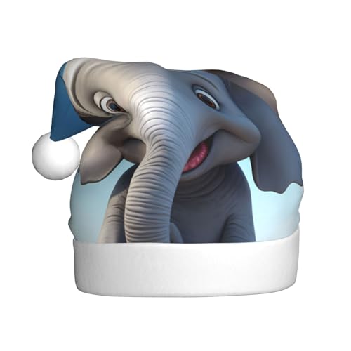 YYHWHJDE Cartoon Elefant Weihnachtsmütze für Erwachsene - Festliche Party Dekoration, weiches und langlebiges Material von YYHWHJDE