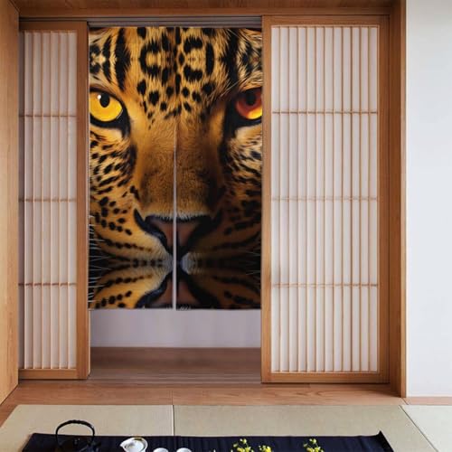 YYHWHJDE Verdunkelungsvorhänge, 2 Stück, Raumverdunkelung, Verdunkelungsvorhänge für Schlafzimmer, 142 x 86 cm, lustiges Leopardenmuster von YYHWHJDE