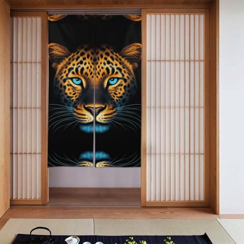 YYHWHJDE Verdunkelungsvorhänge, 2 Stück, Raumverdunkelung, Verdunkelungsvorhänge für Schlafzimmer, 142 x 86 cm, mit coolem Geparden-Leopardenmuster von YYHWHJDE